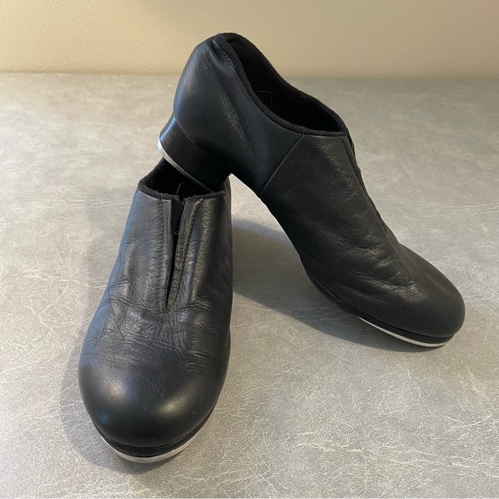 COPY - Bloch Black Leather Slip On Tap Shoes (Bloch size 7)